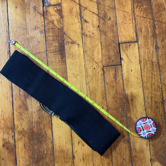 Black and Brass, Elastic Band and Embossed Perforated Pleather, Floral and Stars - Picture 3 of 3